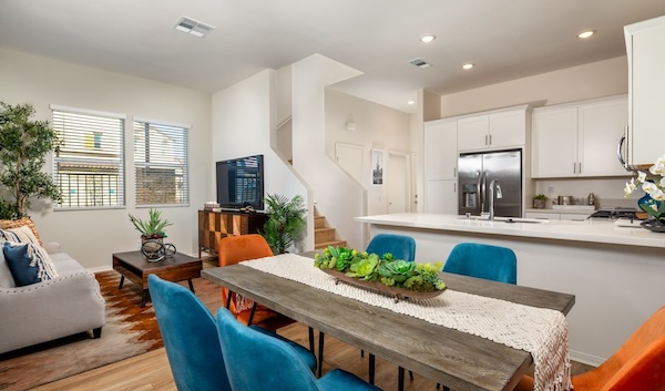 kitchen with bright lighting