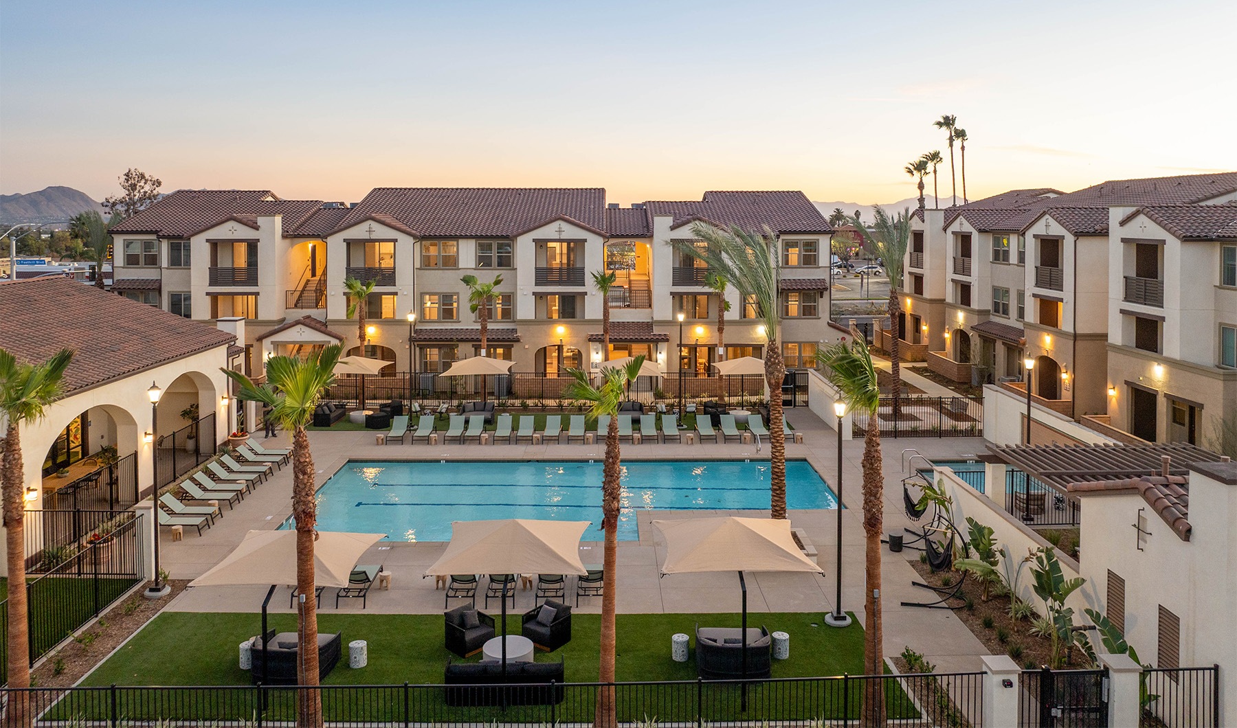 The essence of exceptional living a pool with palm trees